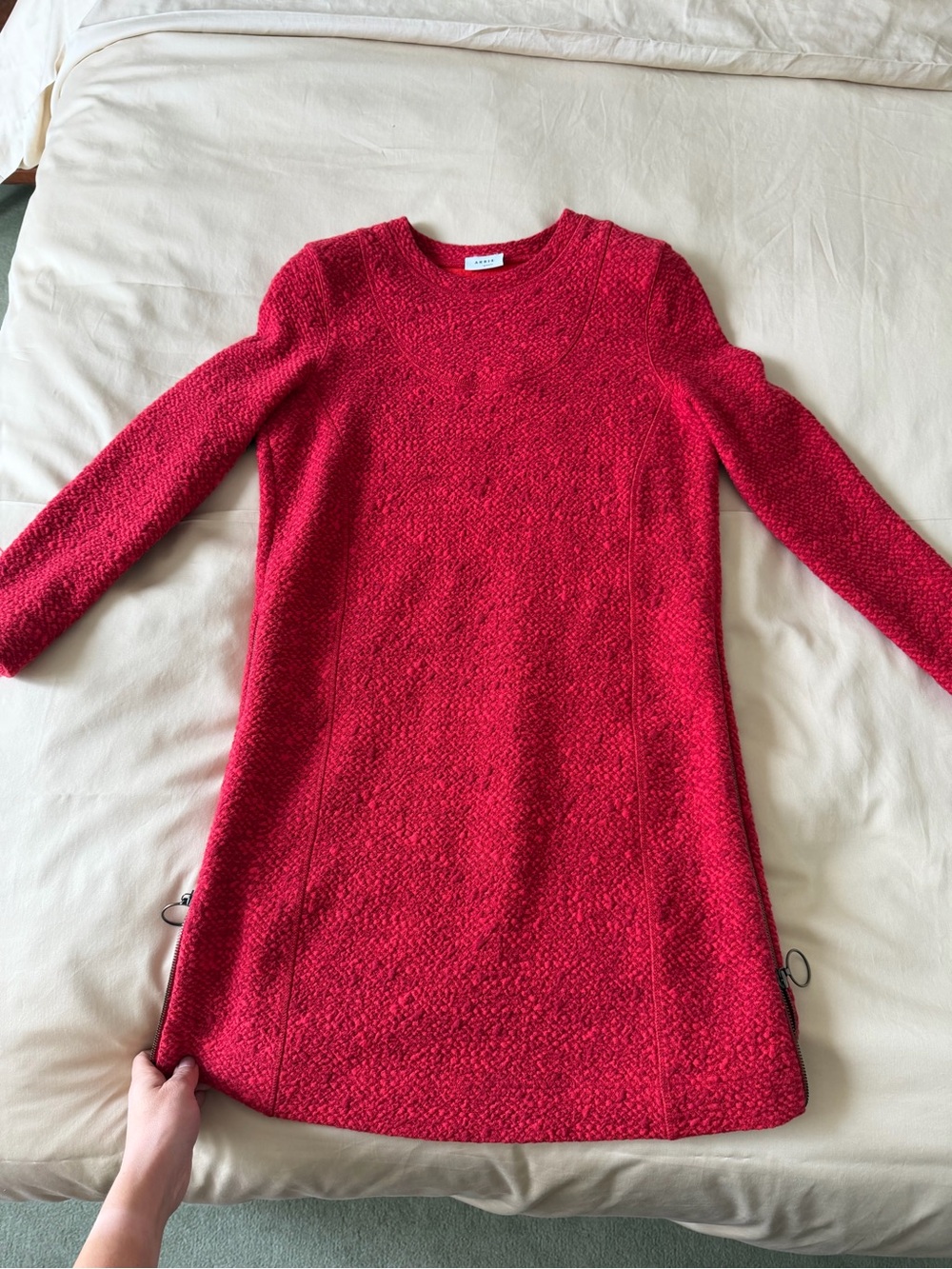 🗽Akris Vibrant Red Textured Knit Top